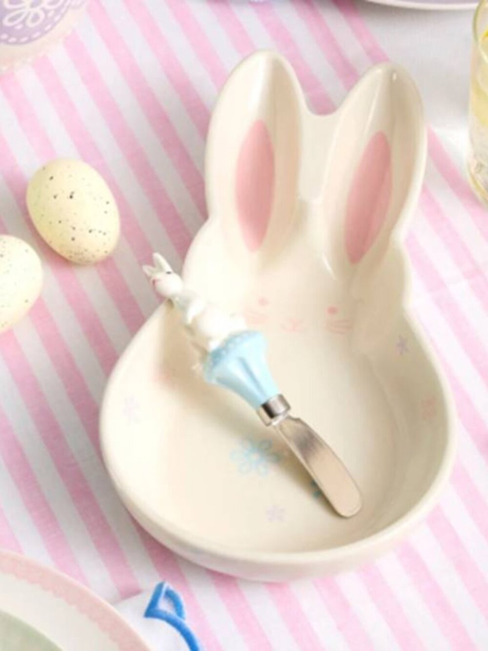 Oneida Figural Bunny Hop Platter Stoneware Durable Porcelain